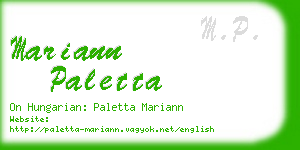 mariann paletta business card